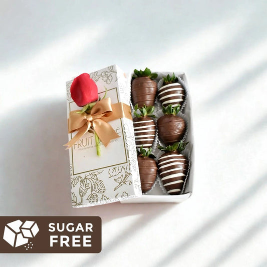 Caja de fresas con chocolate sin azucar