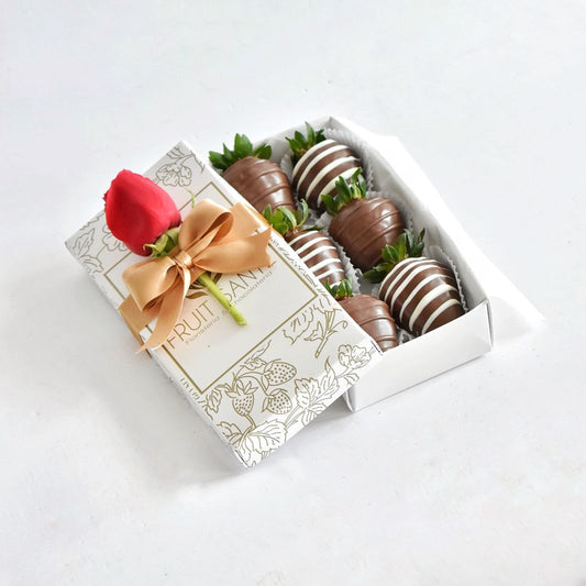 Caja de 6 Fresas con chocolate en bogotá