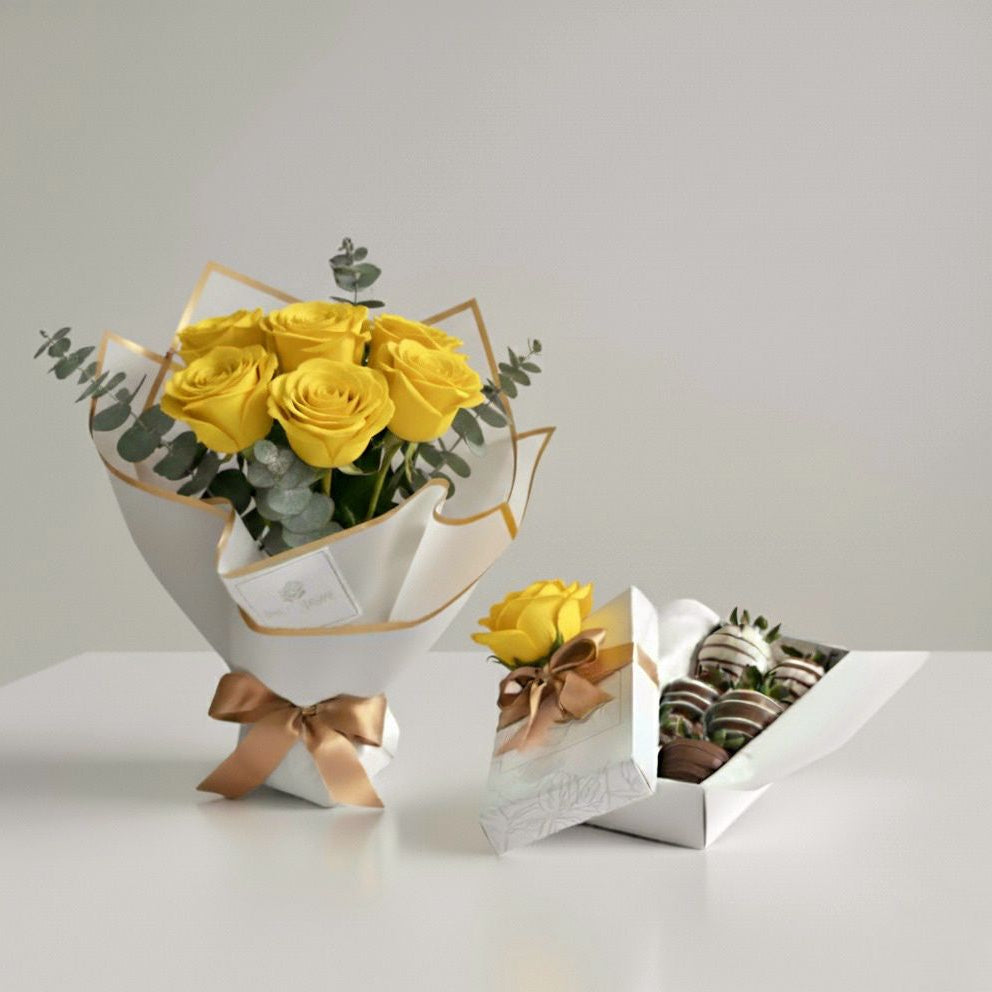 ramo de flores y fresas con chocolate a domicilio en bogotá