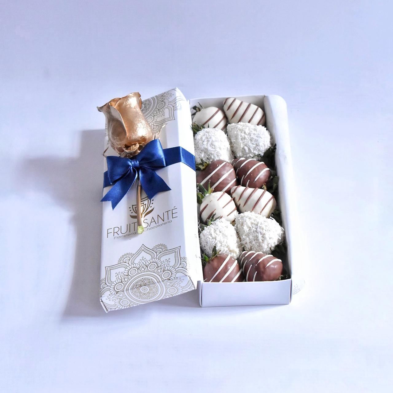 Caja de fresas con chocolate en Bogotá