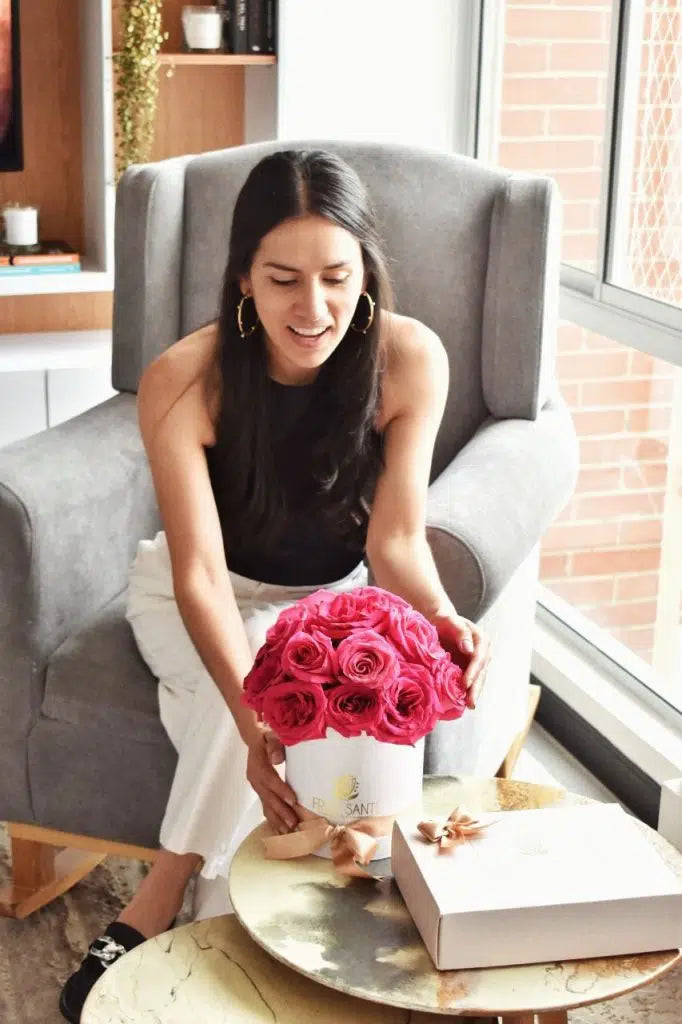 Arreglo de rosas fucsias en Bogotá