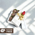 🍓 Caja de Fresas con Chocolate (Sin Azucar) + Rosa 🌹