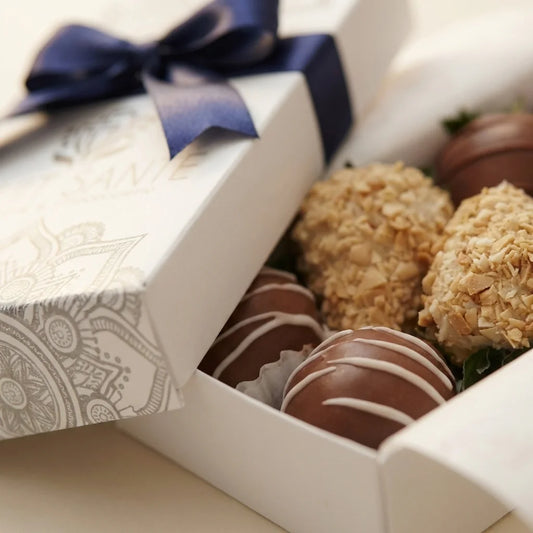 caja de fresas con chocolate detalles