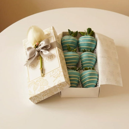 caja de Fresas con chocolate azul en bogotá