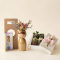 Caja 6 Fresas Premium + Rosa + Obra de Arte Madera Pot.Pots | Torneada a Mano | Certificado