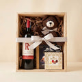 Ancheta Premium con Vino Cabernet, Chocolates y Osito