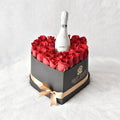 Caja Corazón de 30 Rosas + Vino Espumoso JP Chenet 200ml