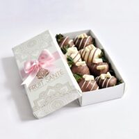 Caja de 8 Fresas premium con chocolate + Chocomensaje