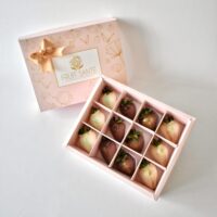 Caja de 12 Fresas premium con chocolate (Estilo Luxury)